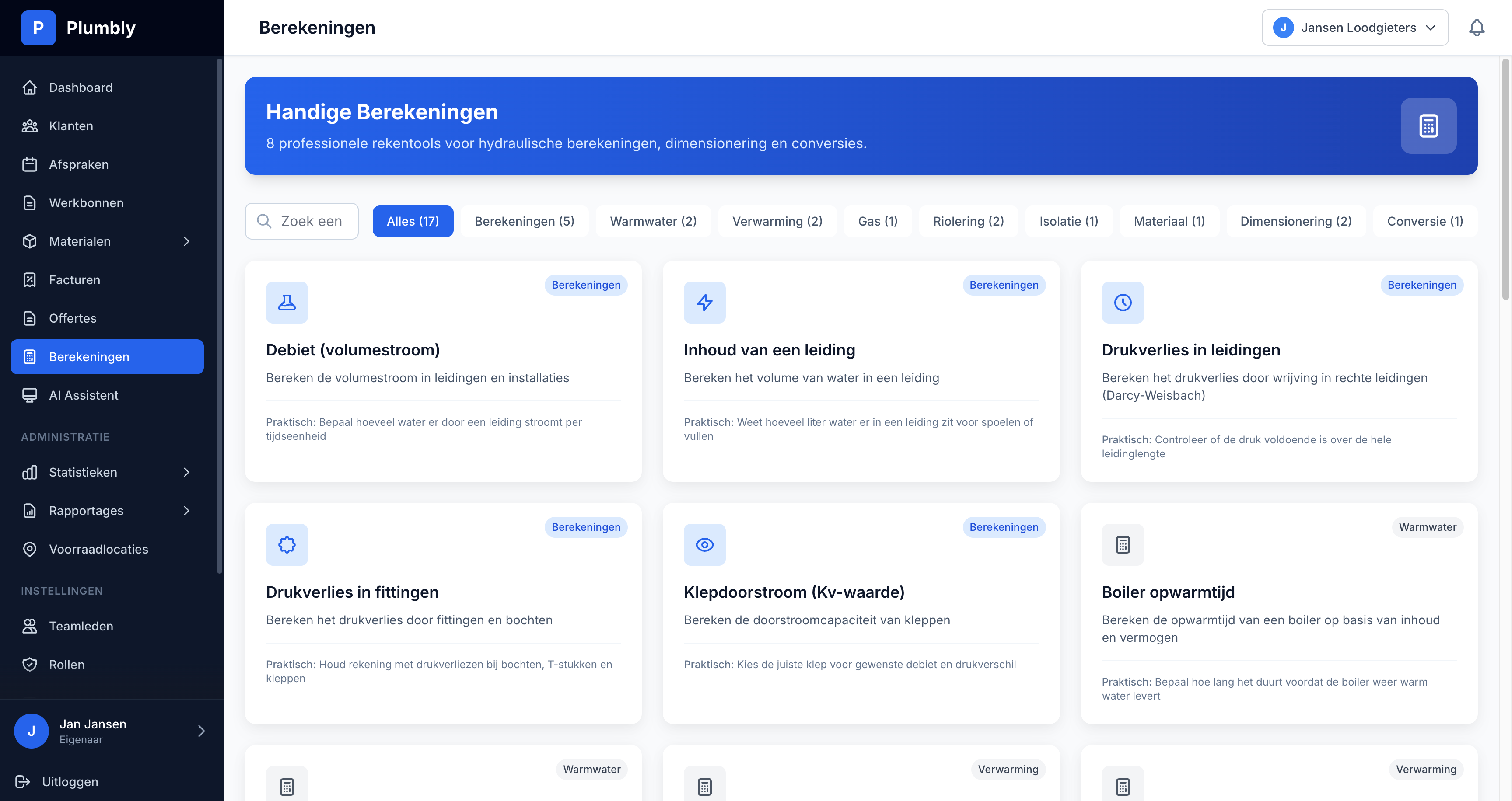 Plumbly - Loodgieter Software voor Werkbonnen, Offertes & Planning