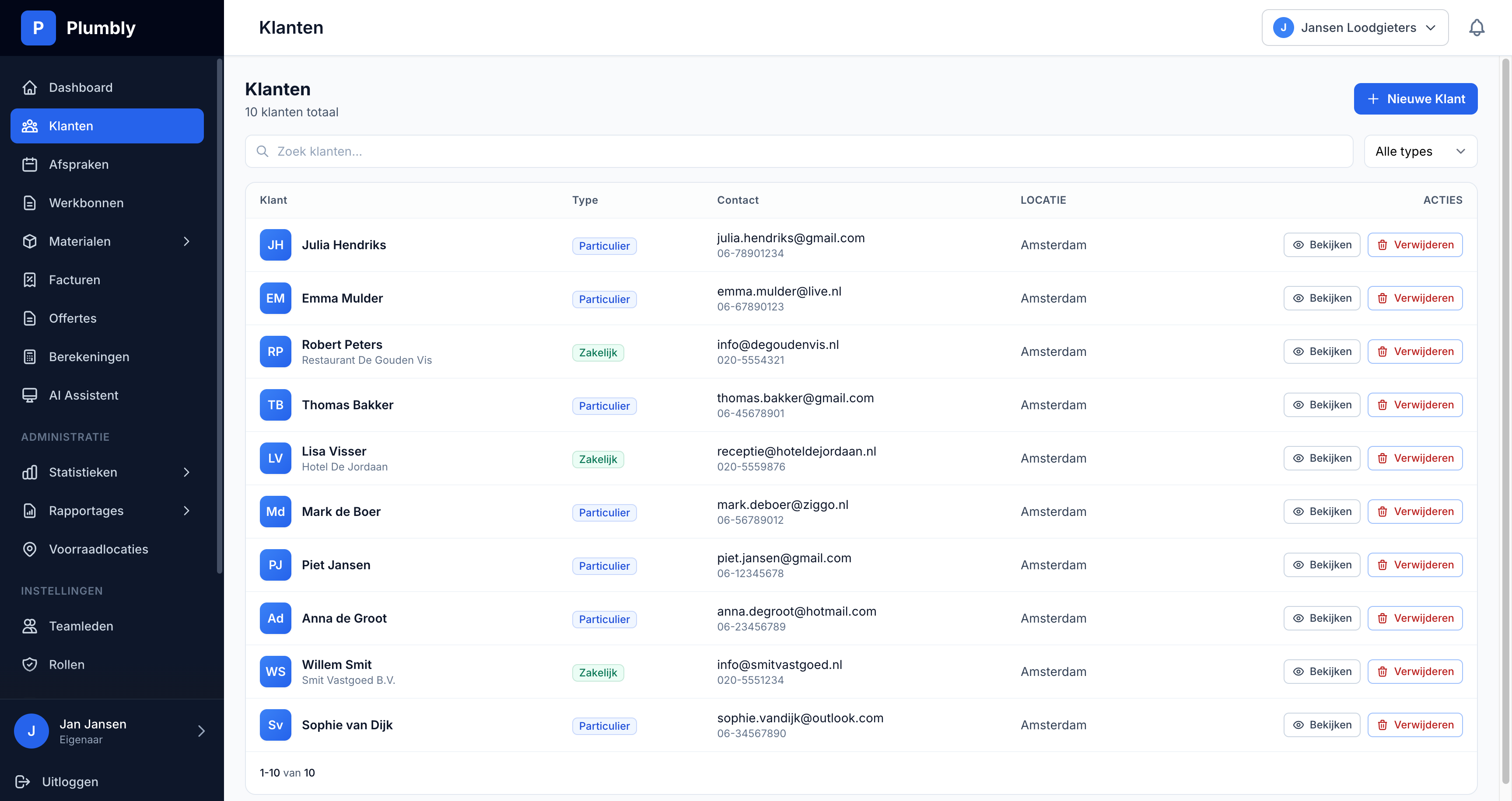 Plumbly - Loodgieter Software voor Werkbonnen, Offertes & Planning